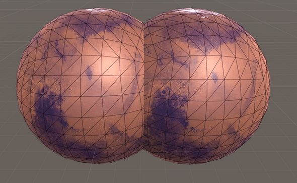 Cubesphere comparison, left: Unity, right: my scrtip